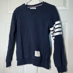Thom Browne Classic Loopback 4-Bar Sweatshirts Size 2 Navy